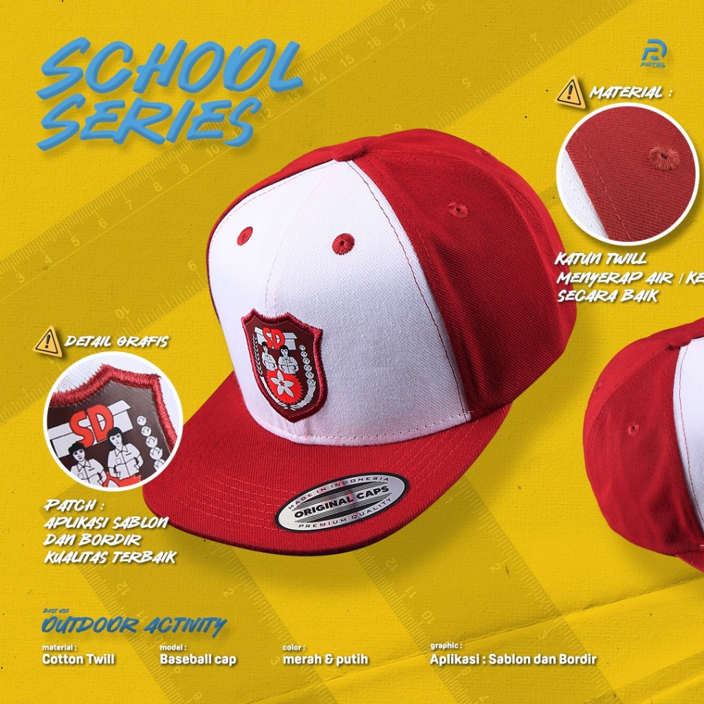 Jual Prtbl Hat Snapback Sekolah Dewasa - SD - SMP - SMA | Shopee Indonesia