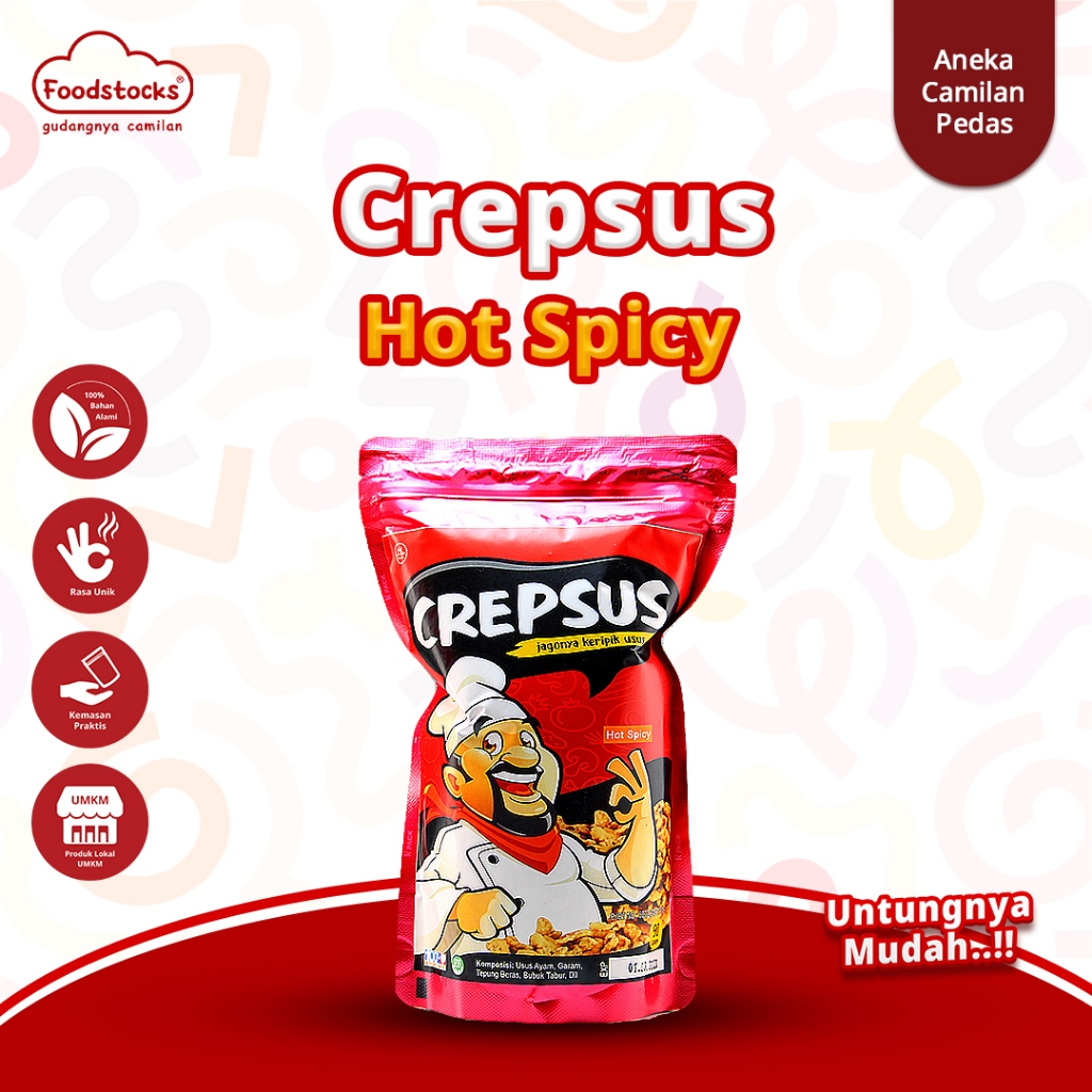 Jual Crepsus - Keripik Usus Crispy Rasa Hot Spicy 90gr | Shopee Indonesia