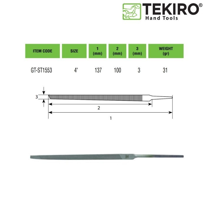 Jual Kikir Segitiga Slim Taper Slim Files 4 Inch Kikir Gergaji Tekiro ...