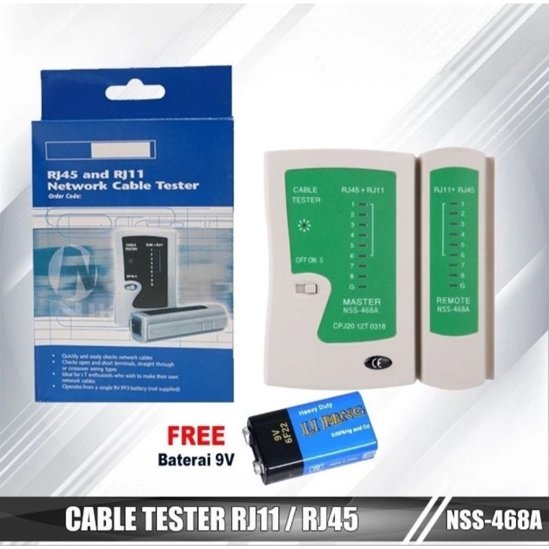 Jual LAN TESTER RJ45 + BATERAI | Shopee Indonesia