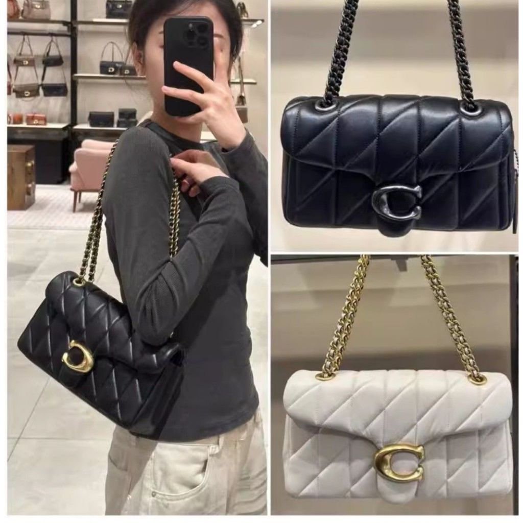 COACH Tabby Shoulder Bag 26 With Quilting Coach Tabby 26 Logo Plaque  Quilted Crossbody Bag