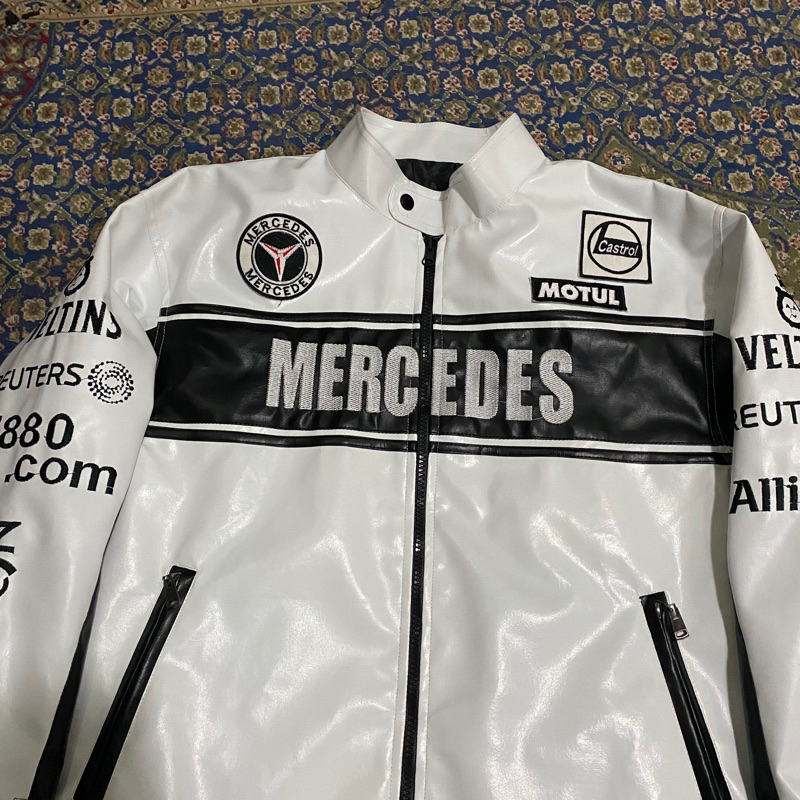 Jual Nascar Jacket White Mercy Leather Full Bordir - Jaket Nascar ...