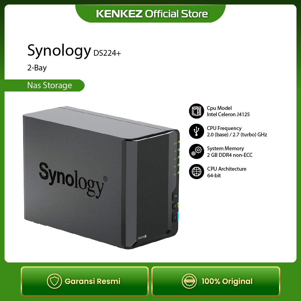 Jual Synology DS224+ DiskStation 2-Bay 2.0GHz / 2GB NAS Server Storage ...