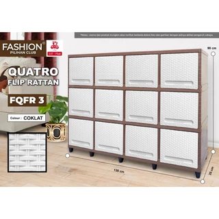 CLUB Plastik Fashion Quattro - Lemari Plastik Rak Susun Serbaguna - Kabinet TV muat 43/50 inch
