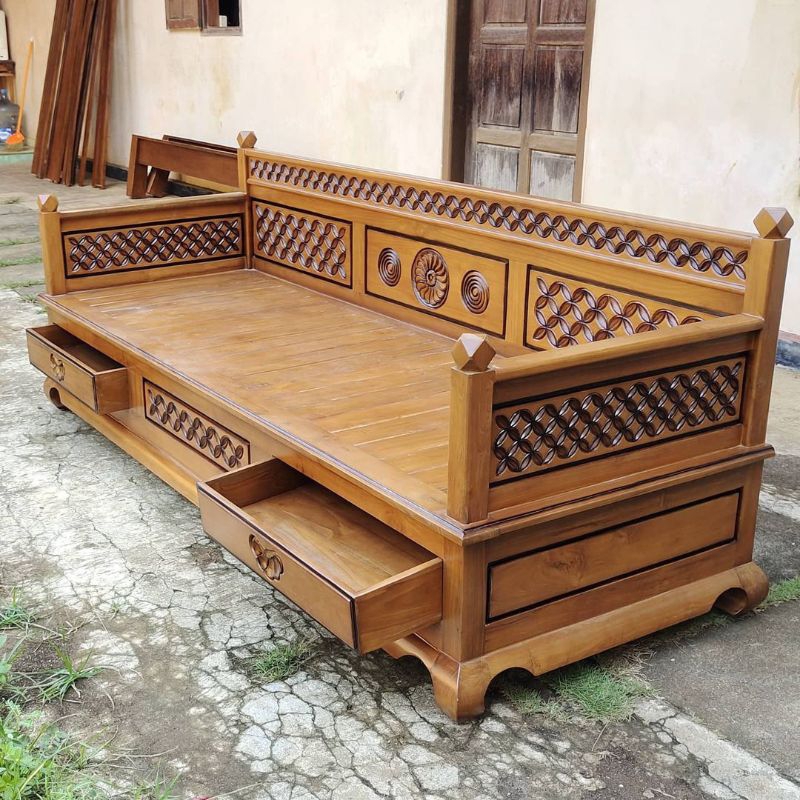 Jual bale bale minimalis kayu jati Jepara kursi daybed bangku dipan ...