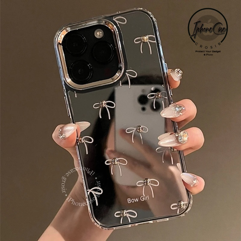 Jual MIRROR COQUETTE BOW GIRL CASE IPHONE X XR XS MAX 11 12 13 14