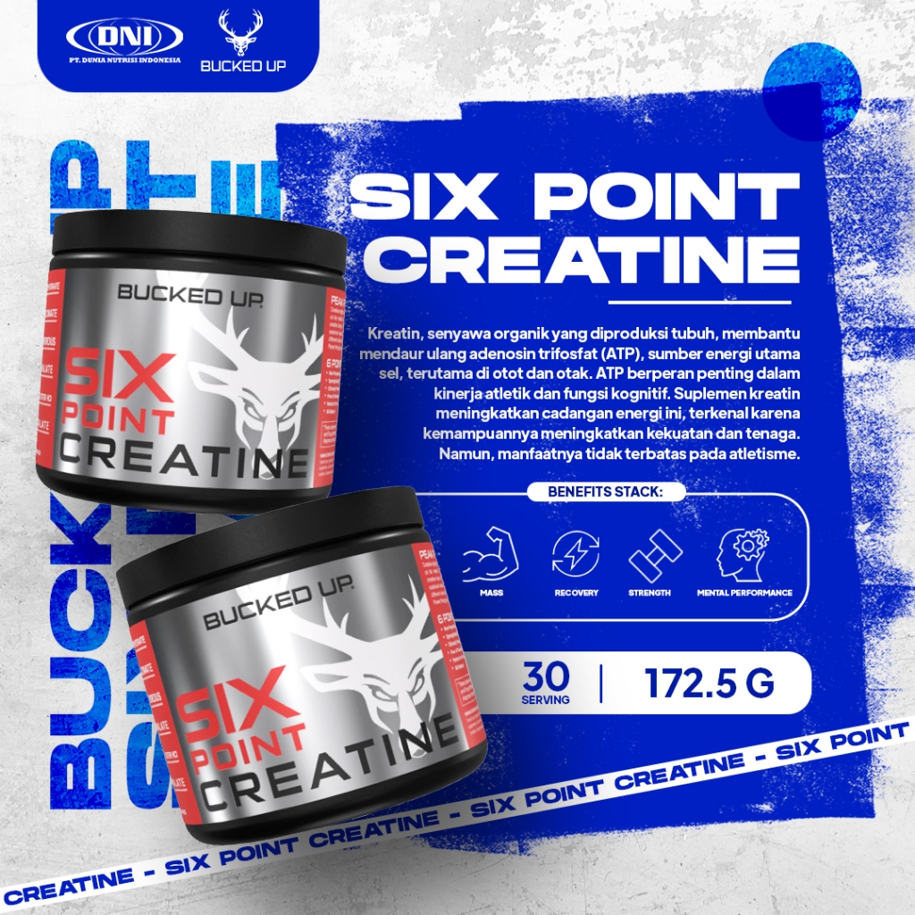 Jual SIX POINT CREATINE 172.5 GRAMS (30 SERVING) | Shopee Indonesia