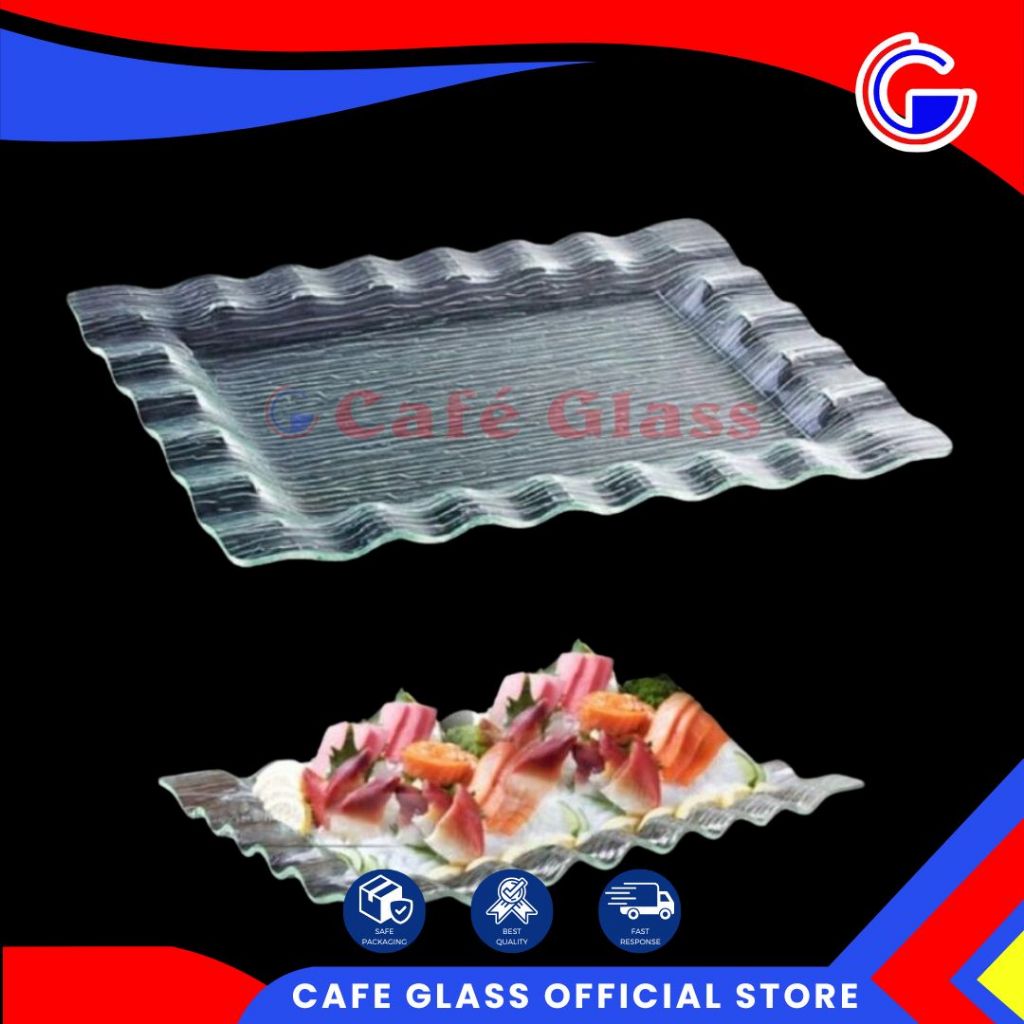 Piring Transparan Ringgik Akrilik - Piring Saji Dessert + Kaki - Hotel Catering Luxury