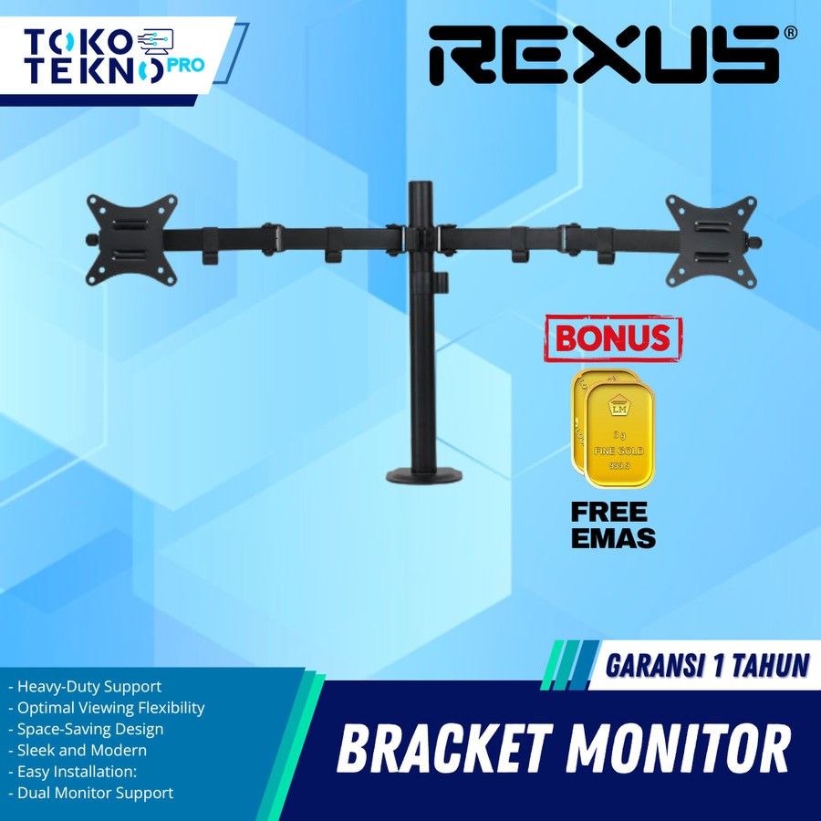 Jual Rexus DBM02 / DBM-02 Bracket Monitor Arm Stand For PC / TV ...