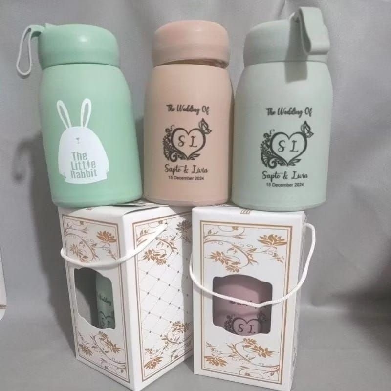 Jual Souvenir Botol Tumbler Rabbit 330ml custom sablon kemas box ...