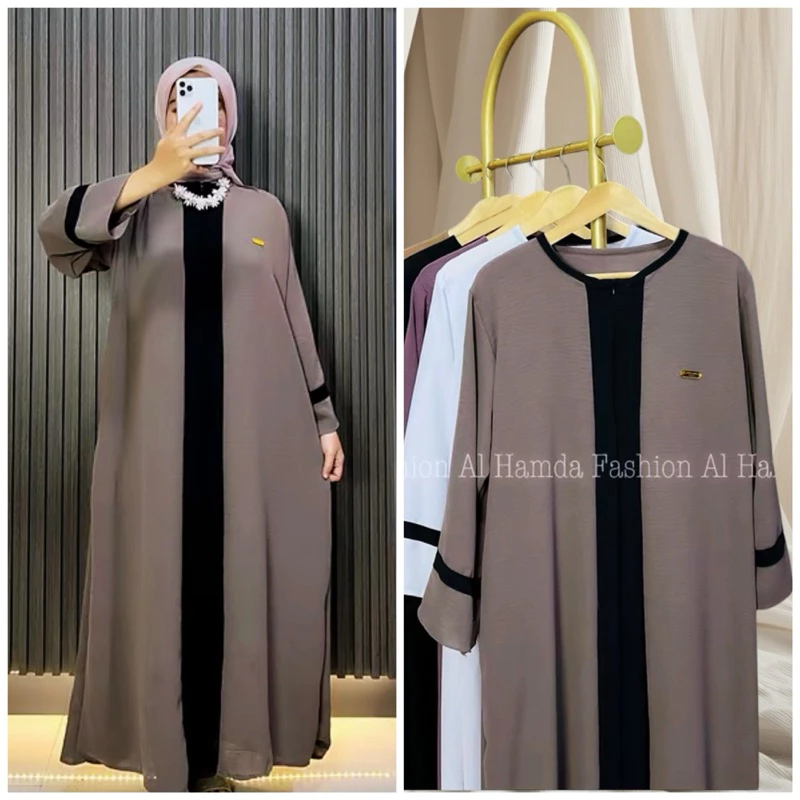 Gamis Aira Maxi Crinkle Premium Nyaman Dewasa