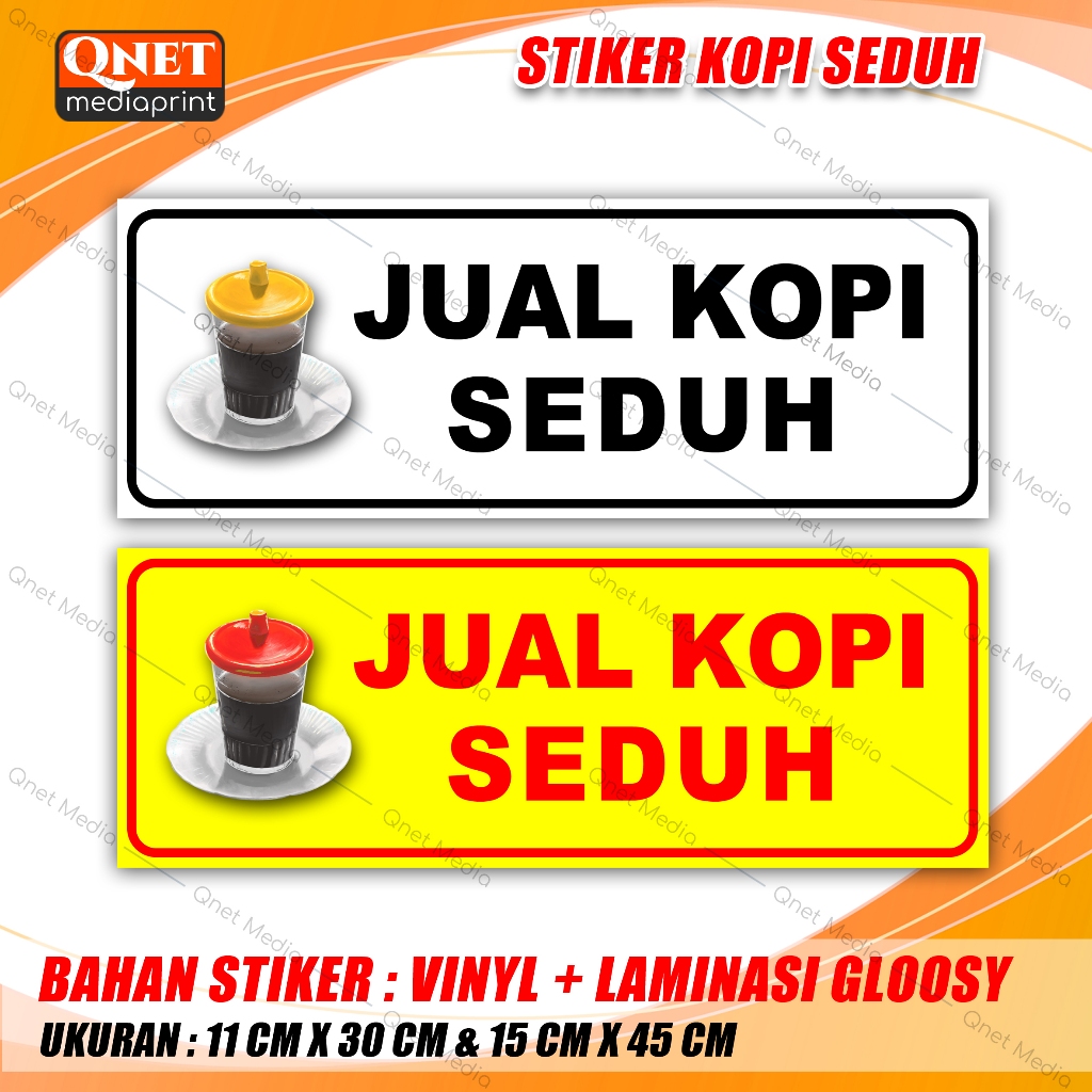Jual STIKER KOPI SEDUH | BAHAN VINYL + LAMINASI GLOSSY | Shopee Indonesia