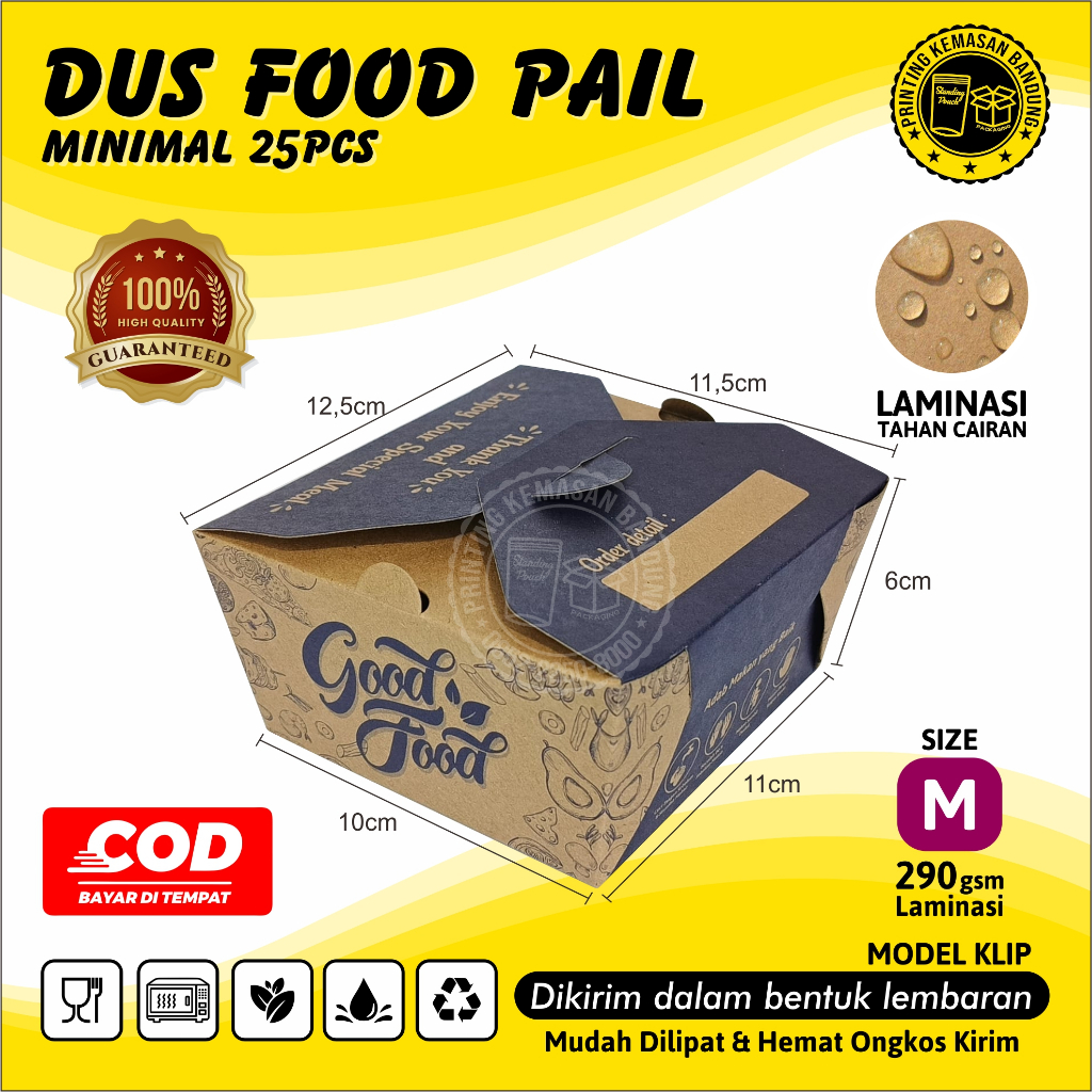 Jual Food Pail Motif Rice Box 290gsm Paper Lunch Box Kertas Dus Makanan ...