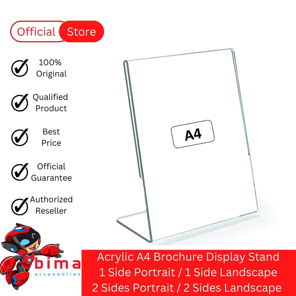Jual KODE T78H Acrylic Brochure Stand Display Akrilik Tempat Kertas ...