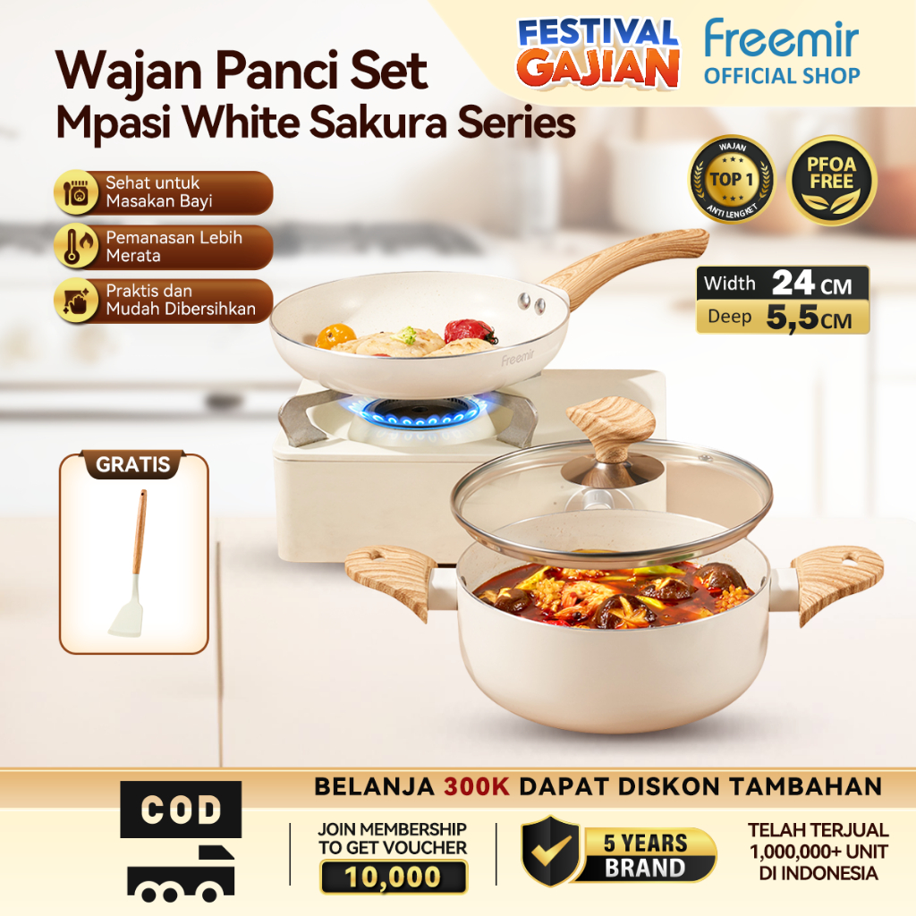 Jual Special Buy Get Freemir Wajan Teflon Sakura White Series Cm Mpasi Approve Anti