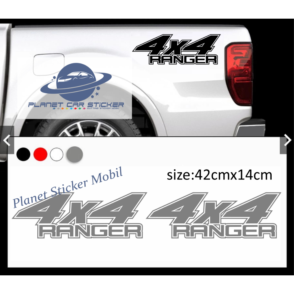 Jual sticker ranger stiker 4x4 ranger bak samping mobil ford ranger ...