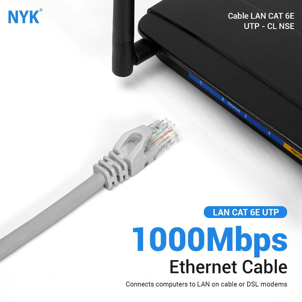 Jual NYK Supreme Kabel Lan UTP Cat6E Internet / Ethernet Cable 1.5M ...