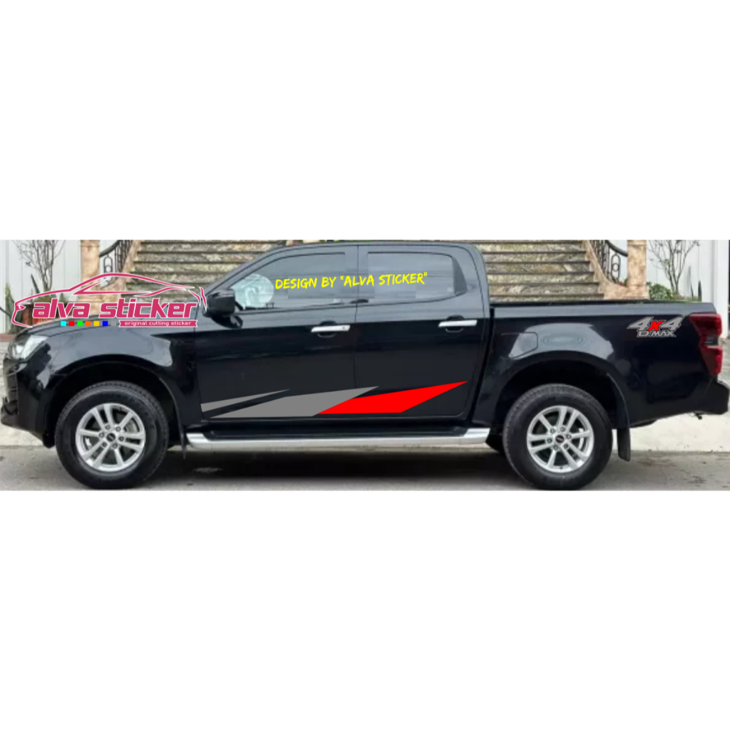 Jual sticker dmax stiker dmax list body mobil isuzu d-max cutting ...