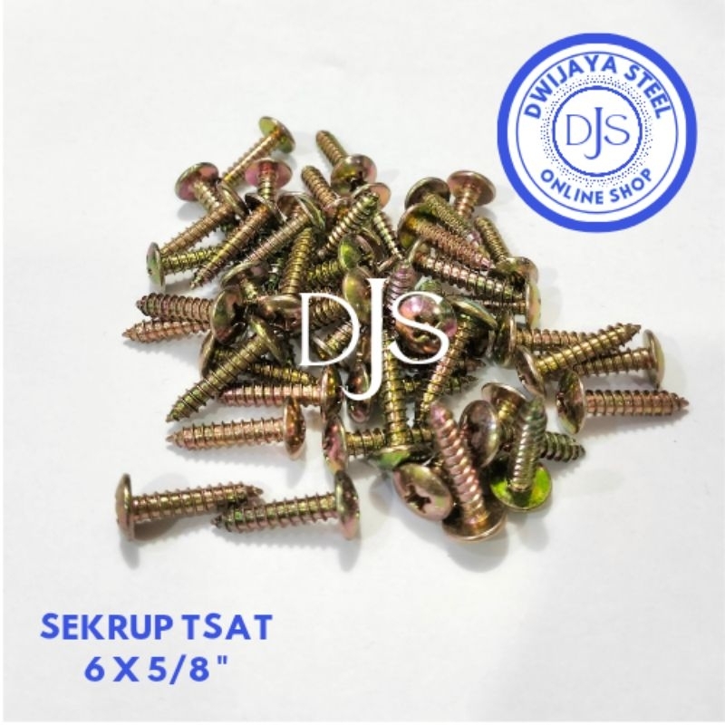 Jual 100PCS TSAT KUNING LION #6 SEKRUP T T+AB 1CM 1,6CM SKRUP TS TAB ...