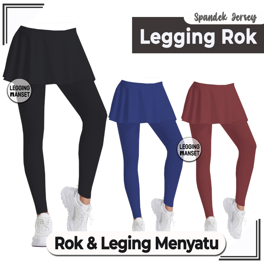 Jual Legging Rok Olahraga (Menyatu)/ Leging Rok Muslim / Rok Legging ...