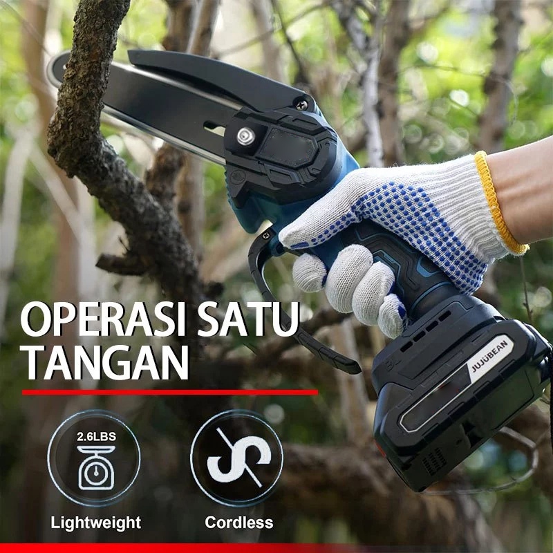 Jual Mesin Chainsaw 6 Inch Cordless Gergaji Pemotong Kayu Gergaji ...