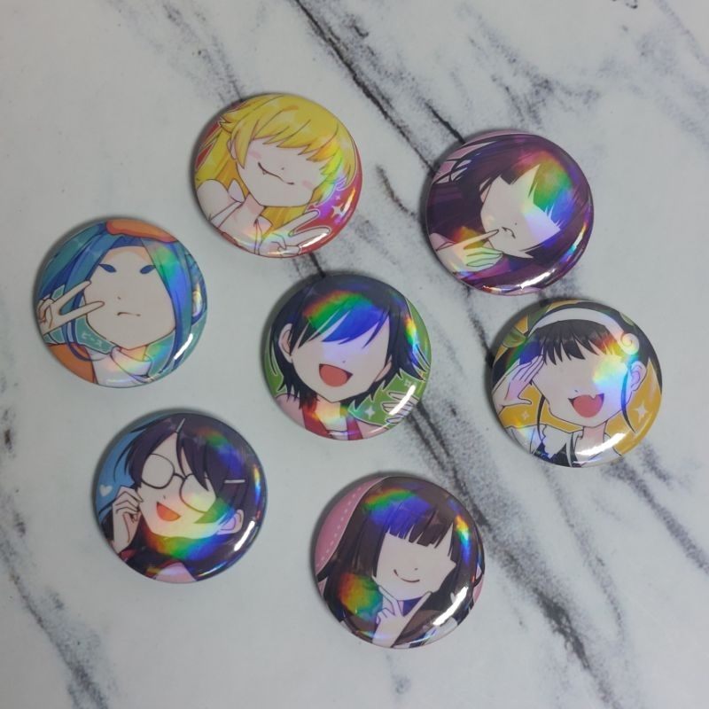 Jual Monogatari Series Fanmerch｜32 mm Hologram Mini Pin Button｜Pin ...