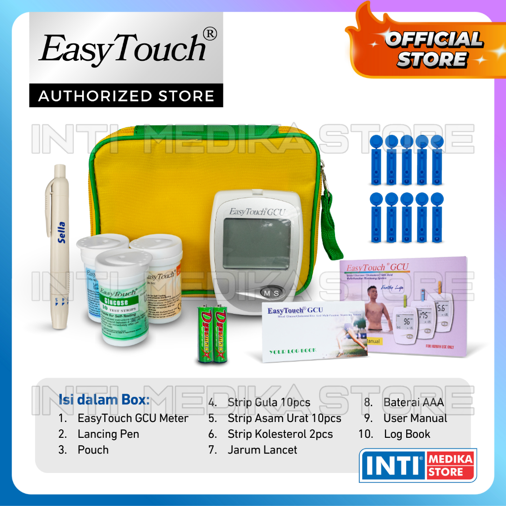 Jual EASYTOUCH - Alat Cek 3in1 GCU Gula Darah + Kolesterol + Asam Urat ...