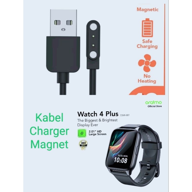 Câble Chargeur Magnétique Universel 5W Pour Smartwatch - Pack 4 Câbles Avec Connecteurs 4 & 2 Broches, Longueur 0.6m