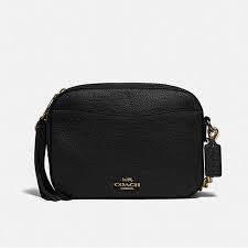 Jual Coach ladies new crossbody bag chain square bag camera bag Black ...