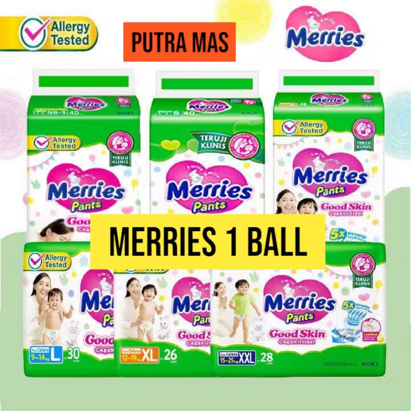 Jual Merries Pants Popok Bayi Celana S40, M32, L28, XL26, XXL28 ...