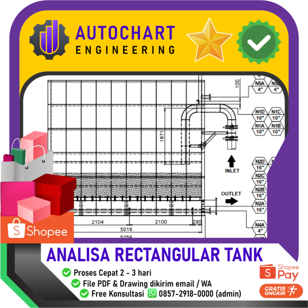 Jual Design Calculation of Rectangular Storage Tank (Tangki Kotak ...