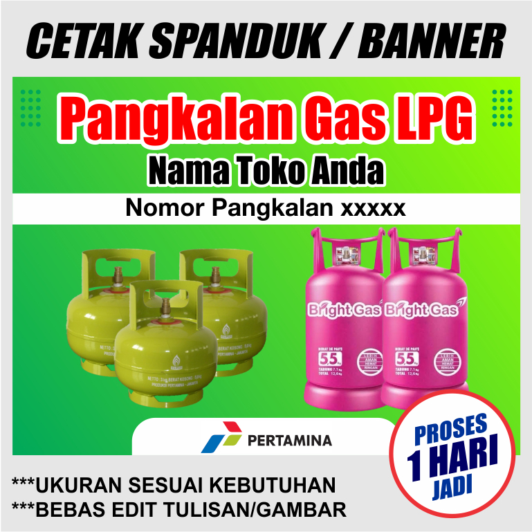 Jual cetak spanduk banner pangkalan gas LPG plang baliho Gas lpg custom ...
