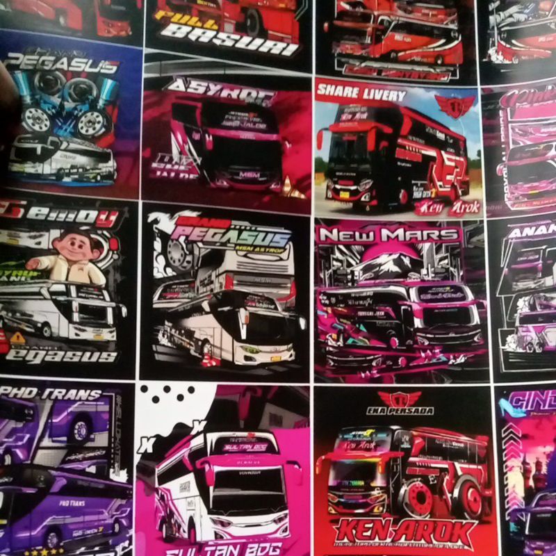 Jual STIKER BUS BASURI BAHAN VYNIL(ANTI AIR) | STIKER 1 LEMBAR | STIKER ...