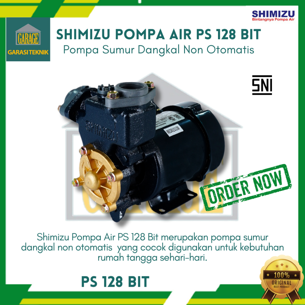Jual Pompa Air Listrik Shimizhu PS-128 BIT - Pompa air murah - Pompa ...