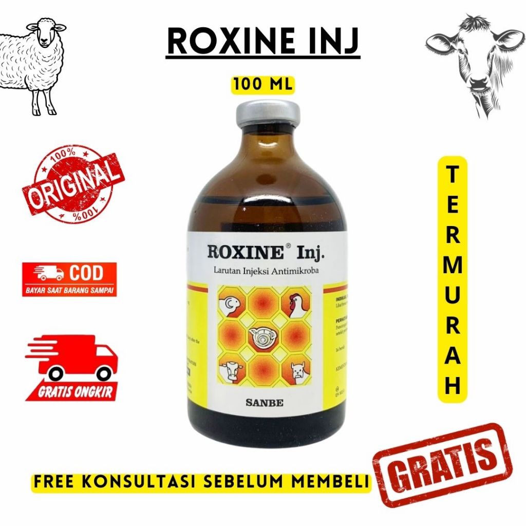 Jual Roxine 100 ml Inj - Antibiotik Spektrum Luas Untuk Ternak, Obat ...
