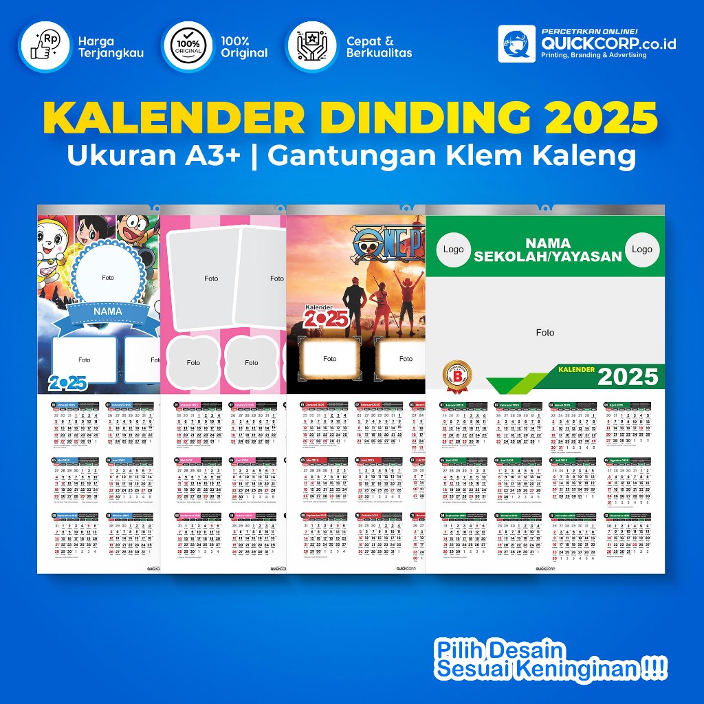 Jual Kalender 2025 Custom - Kalender Dinding Tematik - Tersedia Pilihan ...