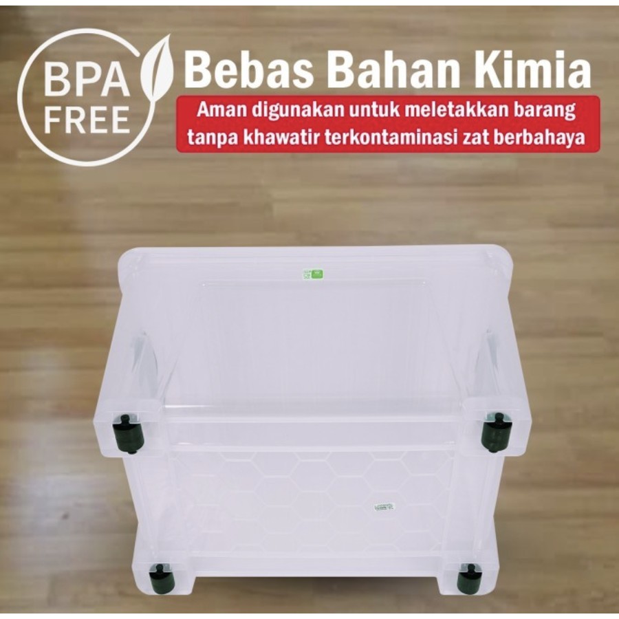 Jual Container Box bening + roda Atlas 100liter 102 CB100 Shinpo ...