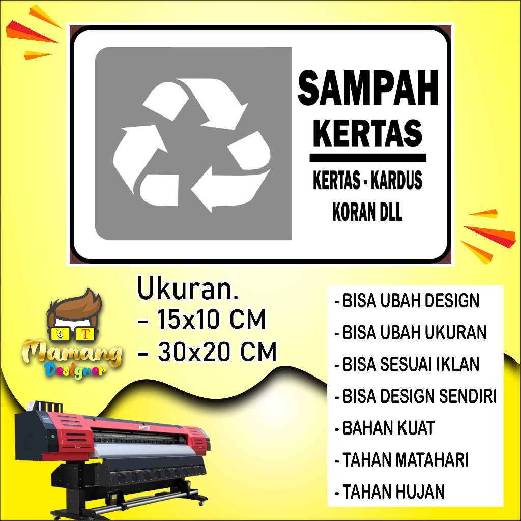 Jual Sticker Tempelan Untuk Tong Sampah Bahan Glosy Putih | Shopee ...
