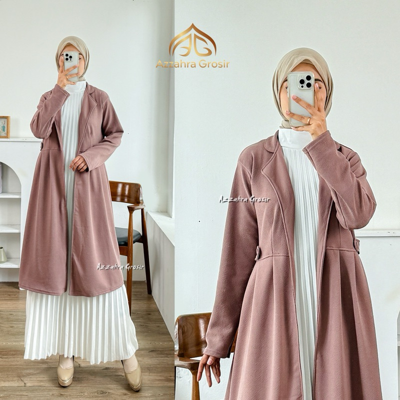 AM Bianca Cardigan [Tanpa Dalaman] Blazer Wanita Korea Style Long  Cardigan Wanita Panjang Fashion Muslim Outer