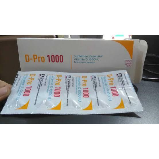 Jual D-PRO 1000IU STRIP ISI 10 TABLET, Suplemen Kesehatan Vitamin D ...