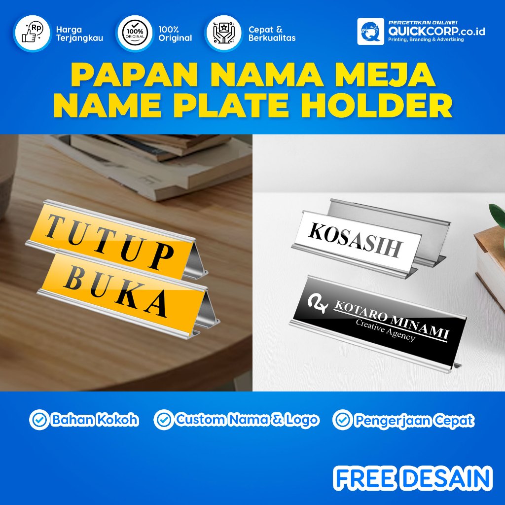 Jual Papan Nama Meja - Name Desk Plate Holder Akrilik untuk Kantor ...