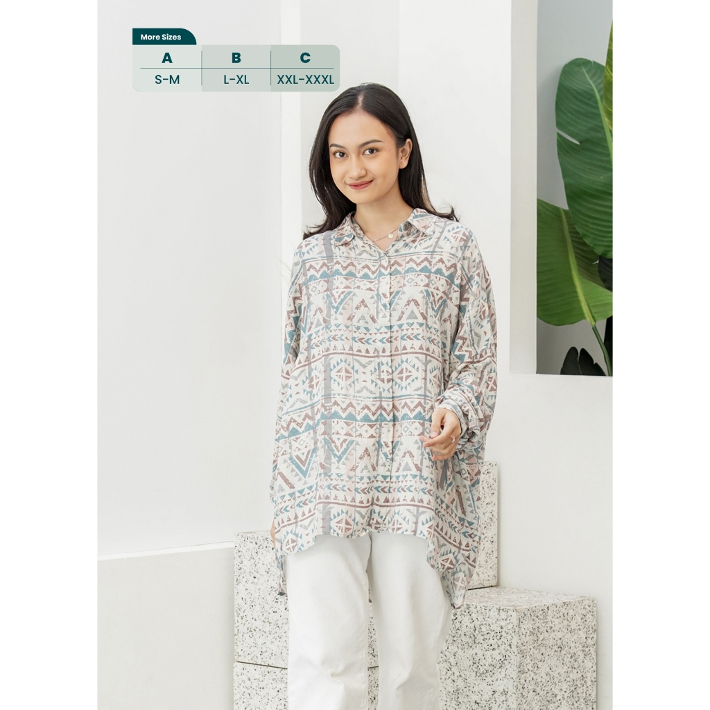 Jual Ixora Hyun Oversized Shirt - Kemeja Wanita Oversized Blouse ...