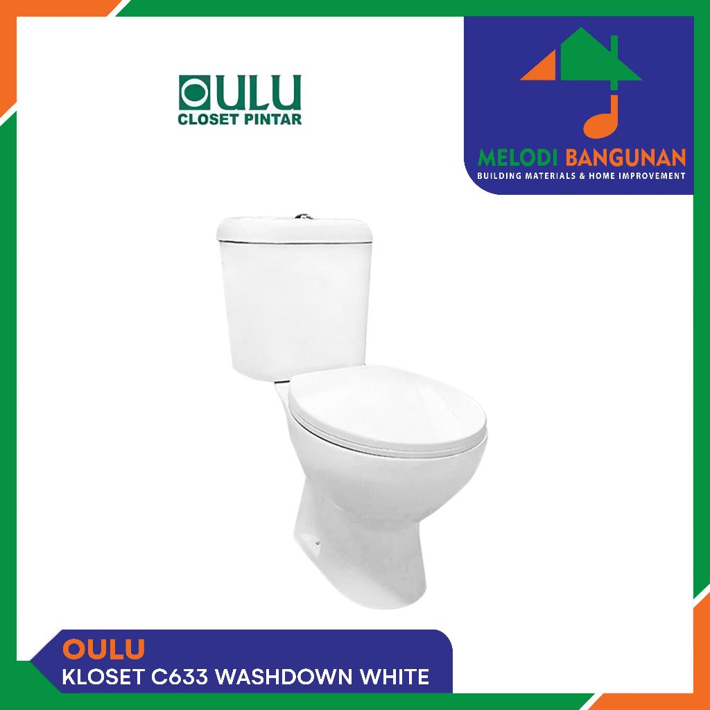 Oulu - Closet + Kloset + Toilet Duduk Kw1 C 633 C633 Wash Down White