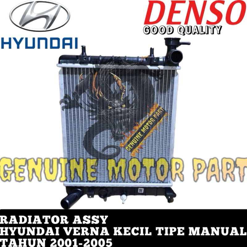 Jual RADIATOR ASSY HYUNDAI VERNA KECIL MANUAL TAHUN 2001-2005 DENSO ...