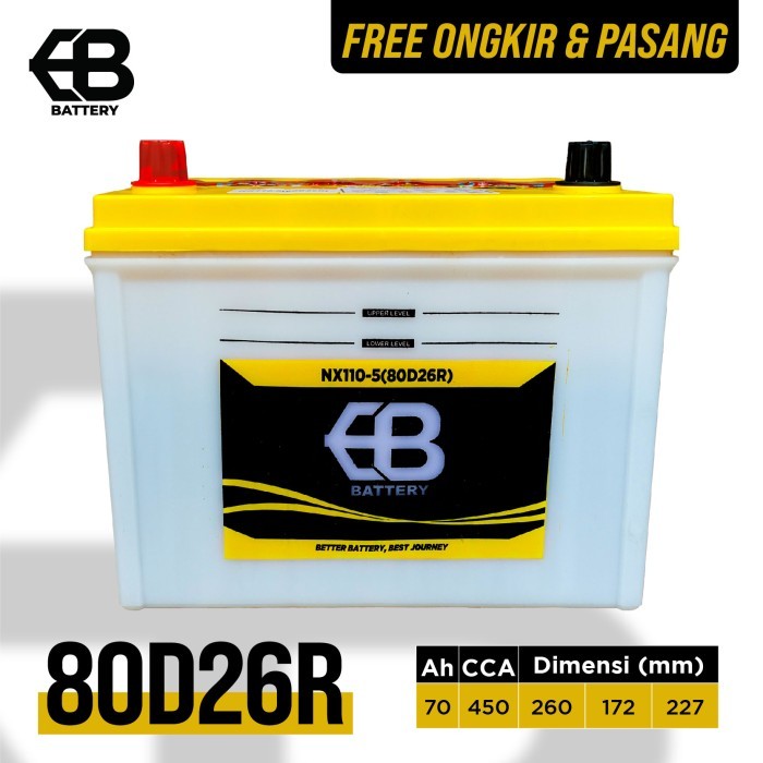 Jual AKI BASAH MOBIL EB BATTERY DC NX110-5 (80D26R) | Shopee Indonesia
