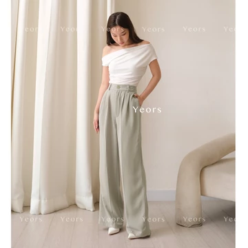 YEORS Kinan Pants Celana Kulot Polyester Anti Kusut Trousers Kantor Formal Casual Woman Formal