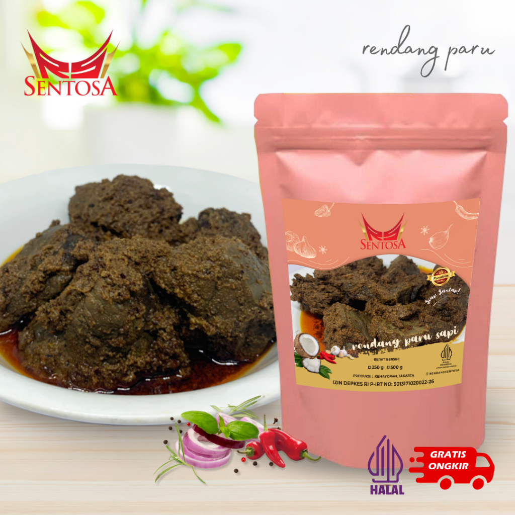 Jual Rendang Paru Sapi SENTOSA Makanan Kemasan Lauk Instan Siap Saji ...