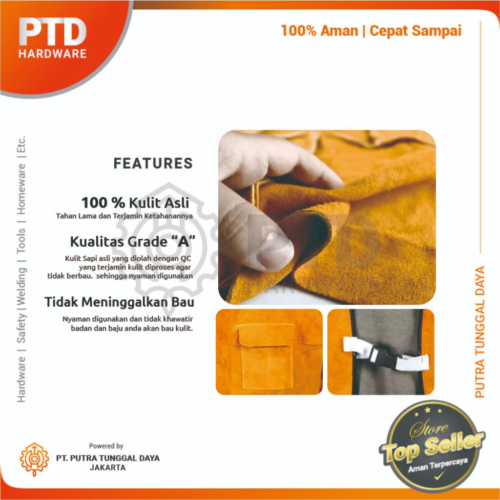 Jual Baju Las / Apron Las Badan & Lengan Kuning Kulit Set Welding ...