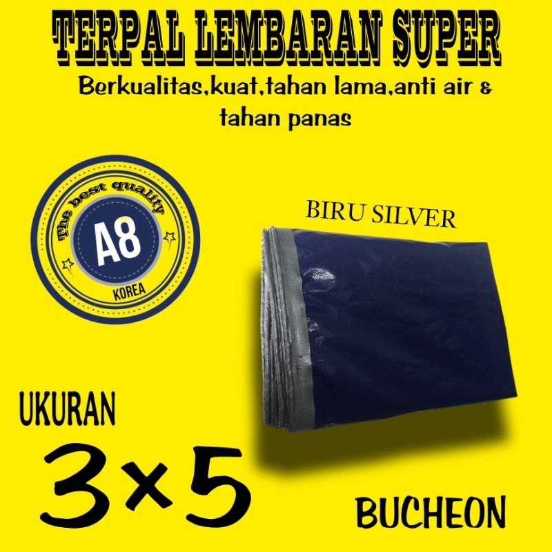 Jual Terpal Lembaran Super Biru Silver 3x5 Ukuran merek buchon hit ...