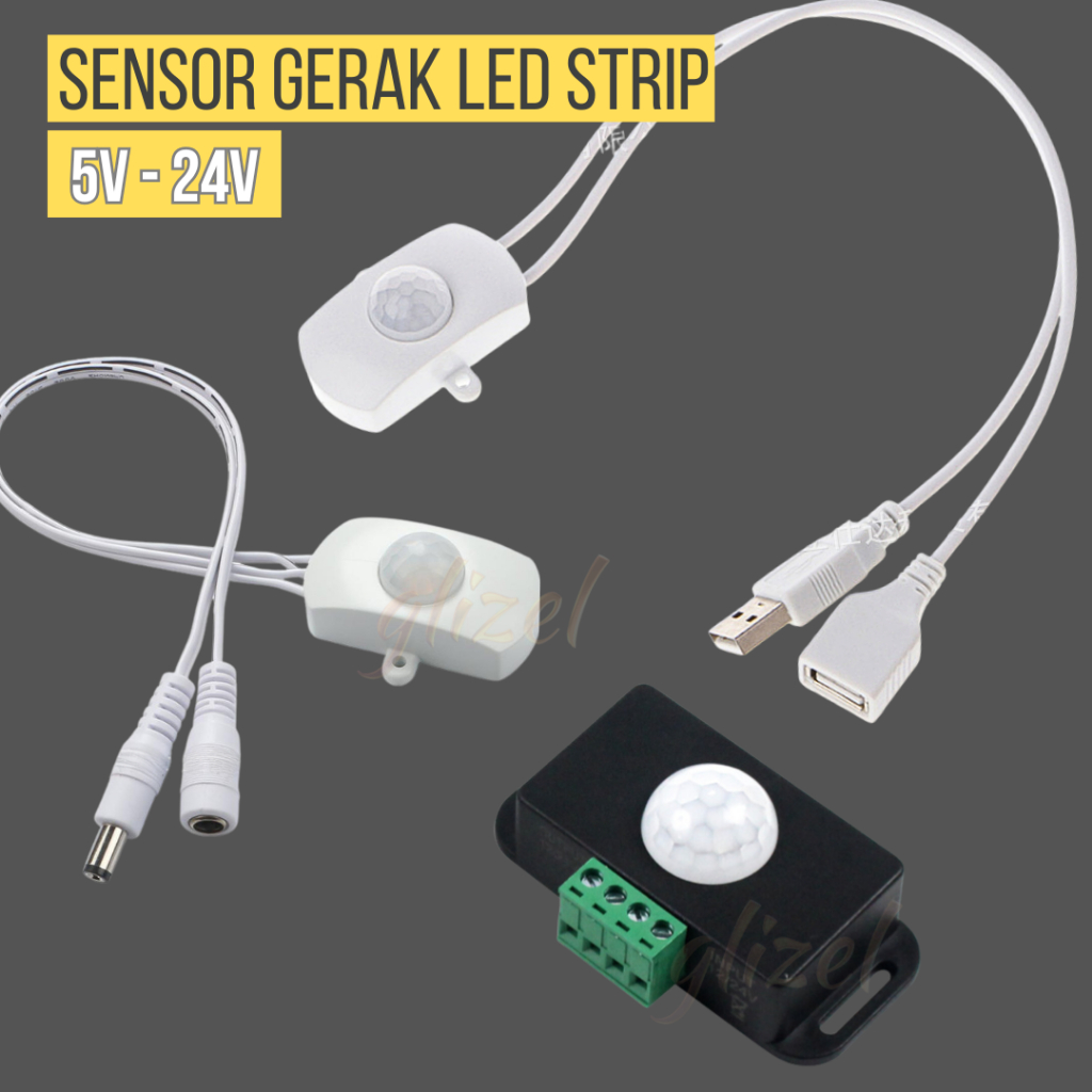 Jual Sensor Gerak Led Strip 5v 12v 24V PIR Motion Sensor Lemari ...
